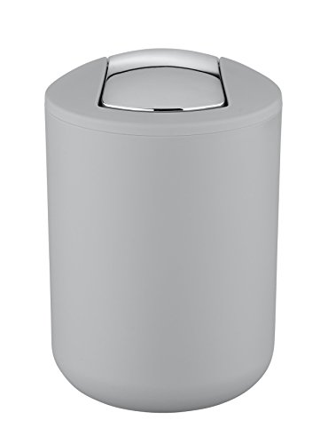 Wenko 22249100 Kosmetikeimer Brasil S absolut bruchsicher Fassungsvermögen 2 L, Thermoplastischer Kunststoff TPE, grau, 14 x 14 x 21 cm - 2