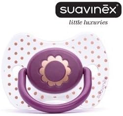 SUAVINEX "COUTURE" Nr. 302284- 1x Pacifier Soother Dummy Physiological Silicone Teat/ DARK PURPLE (4m+)