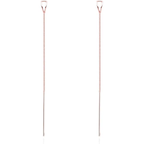 BodyBonita Hangende Oorbellen voor Dames, 925 Sterling Zilveren Draadoorbellen Hypoallergene Kettingoorbellen Sierlijke 16K Vergulde Hangende Oorbellen voor Dames Niet-Aantastende Sieraden Moon G
