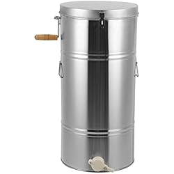 GOTOTOP 25 x 45 cm en Acier Inoxydable Manuel 2 Cadres Bee Extracteur de Miel Miel Centrifugeuse en nid d'abeille Tambour en nid d'abeille Essoreuse Manuelle Miel Extrator équipement pour Apiculteur