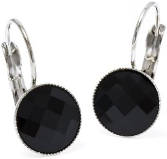 Pierced Earrings "Verano" with original Swarovski Elements Crystals (Jet / 10,0 mm)