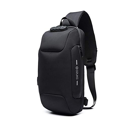 Preisvergleich Produktbild 2019 Neue multifunktions umhängetasche für männer diebstahlsicherung Schulter Messenger Bags männlich wasserdicht Short Trip Brust Tasche Pack (Color : Black, Size : 17x8x34CM)