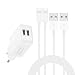 Produktbild BLUWIE USB Ladegerät 2 Port 2.4A Ladeadapter Mit 2 Phone Ladekabel für iPhone Serie