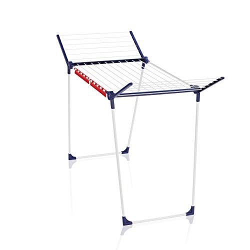 Leifheit Tendedero con alas Pegasus 180 Solid, tendedero de ropa plegable con alas para prendas largas, estable tendedero exterior e interior