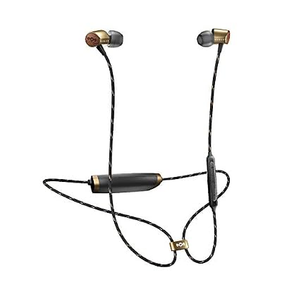 House of Marley Uplift 2 Wireless - Écouteurs intra-auriculaires Bluetooth / écouteurs à isolation acoustique, Micro pour appel main libre, 3 boutons de commande, ergonomie ajustement parfait - Brass