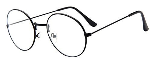 Preisvergleich Produktbild La vogue Brille Nerdbrille Retro Rund Unisex Schwarz Linsebreite52mm