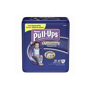 Huggies Pull-Ups Night Time Training Pants for Boys, Jumbo Pack, Size 3T-4T, 21-Count (Pack of 4)