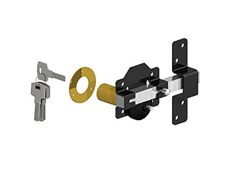 Gatemate 1491116 Shoot P12 Type 2 Single Rim Lock, Black, 70mm