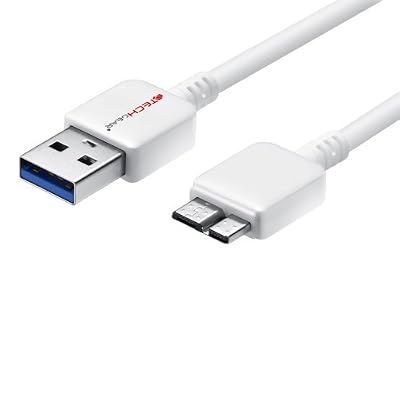 TECHGEAR [1m] TECHGEAR® Micro USB 3.0 Câble Chargeur et Transfert de Données Synchronisation pour Samsung Galaxy Note 3, Galaxy S5 etc (BLANC)