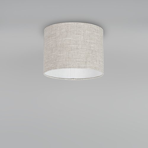 QAZQA Modern Polyester Lampenschirm 20/20/15 Zylinder grau-weiß , Rund gerade Schirm Pendelleuchte, Schirm Stehleuchte, - 3