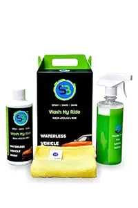 S3 Car Wash | Instant Shine | Anti Dust | Liquid with Microfiber Cleaning Cloth, Spray Gun, Wash Kit