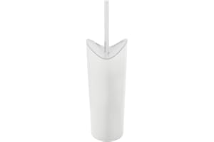 GEDY Moby scopino wc bianco, Misure e peso: 37,8X11,1X10,9 CM & 0,233 KG, Realizzato in resina termoplastica, Ciuffo in setole, Scopino per wc design di R&S Gedy, 2 anni di garanzia