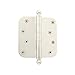 Produktbild Grandeur Hardware 808995 8,9 cm Ball-Spitze privaten Scharnier mit 5/20,3 cm Radius Ecken, Vintage Messing, Messing, Polierts Nickel, 4 Inches x 4 Inches