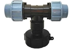 MACHSWON S60x6 Adaptador IBC Conector de rosca para tanque Mdpe Accesorios de tubería de agua salida T 25 mm