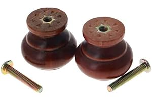 MroMax Pomelli rotondi in legno, diametro 25 mm, maniglie per armadietti, mobili da cucina, per cassettiera, armadio, rosso scuro, 15 pezzi