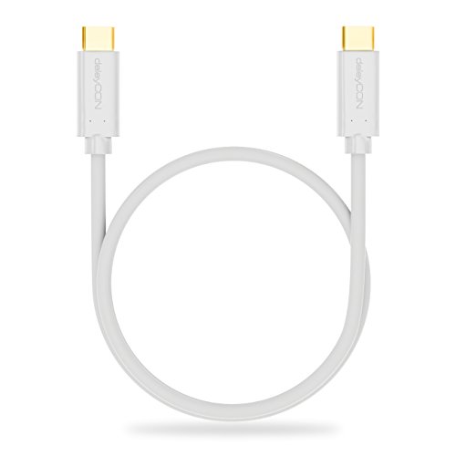 deleyCON 0,5m USB Kabel / Stecker Typ 3.1 / C auf C / USB 3.1 Speed 10 Gbit/s / 3A Ladekabel Datenkabel / für z.B. Smartphone / PC / Notebook / Ladegerät – Weiß - 4