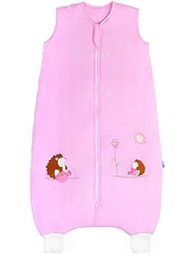 Schlummersack Ganzjahres Schlafsack mit Füßen aus Bambus in 2.5 Tog für Mädchen - Pink Igel - erhältlich in 4...