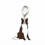Material: Metall BONNIO Dog ID Tag Auto Schlüsselanhänger, niedlicher Hund ID Tags Metall Hund Schlüsselanhänger Auto Schlüsselanhänger, Metall, Border Collie, 25 cm