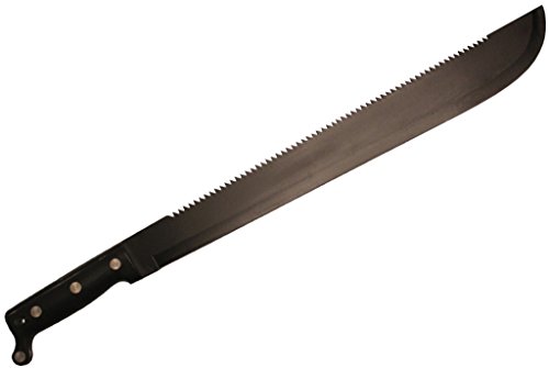 MACHETE Bolo (Klingenlänge: 45cm, Gesamtlänge: 59cm) mit Sägerücken, Gürtelhalter, Kunststoff-Scheide und Messerschärfer – Buschmesser Haumesser Messer – für Camping, Outdoor, Garten, Survival – original Inet-Trades GmbH Produkt - 3