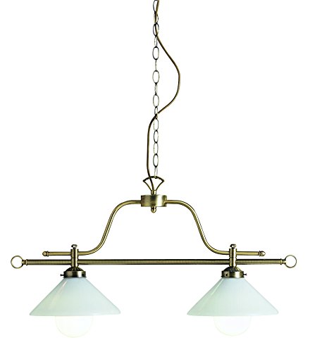globo 2 x E27 60 Watt Landlife Old Brass Pendant Lamp