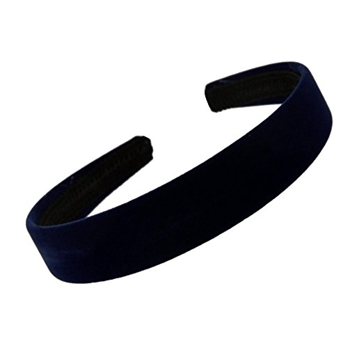 Dark Navy Blue Velvet Feel Alice Hair Band Headband 2.5cm (1") Wide