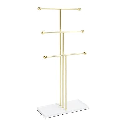 Umbra 299330-524 Trigem Arbre à Bijoux Métal Blanc/Laiton 48 x 22,70 x 10 cm