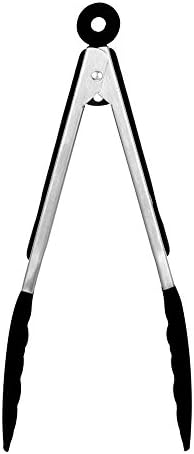 Kitchen Cooking Tongs HoShip Salad Tongs 12 inch Food Tongs Barbecue Tongs Grill Salad Ice Tongs Heat Resistant Food Grade (Black)