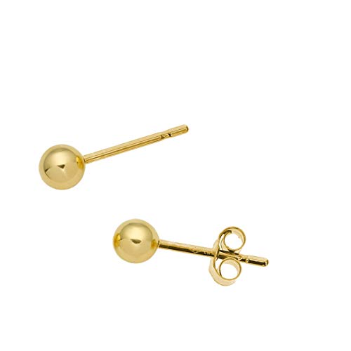 The Olivia Collection, orecchini sferici a perno in oro giallo 9 k, Gold/Yellow, 3mm
