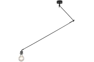 Qazqa - Lampa wisząca regulowana czarna bez klosza - Blitz I - E27 | 1 światło - Stal - Odpowiednie dla Oświetlenie wewnętrzne,Jadalnia,Kuchnia,Salon
