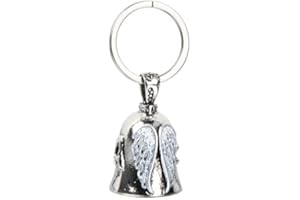 Duronge Guardian Bell for Motorbikes, Angel Guardian Riding Bell with Key Ring, Stainless Steel Motorcycle Biker Bell, Motorbike Accessories, Keychain