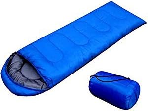 Mummy Sleeping Bag Sleeping Bag Envelope Shape with Hood for Camping Hiking Trekking (Blue)