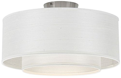 Preisvergleich Produktbild BELID Deckenleuchte STEREO Linen Weiß / Alu 1x max.75W E27