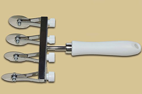 Verstellbarer Teigschneider mit 4 glatten Edelstahlklingen, mit ABS-Griff.Art.339