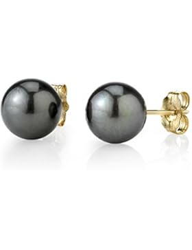 1 Paar Ohrstecker 8 - 9mm Tahitianische Südsee-Zuchtperlen AAA Qualität - Echtgold
