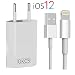 Produktbild OKCS Ladeset [USB Ladekabel + Netzteil 1000 mAh] 1 Meter kompatibel mit iPhone XS, XR, XR Max, X, 8, 8 Plus, 7, 7 Plus, iPad 4, Pro, Mini, 2 - in der Farbe Weiß
