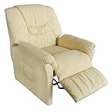 Optionen: Massage + Heizung vidaXL Massagesessel Fernsehsessel Massage+Heizung Relaxsessel TV Sessel CRÈME