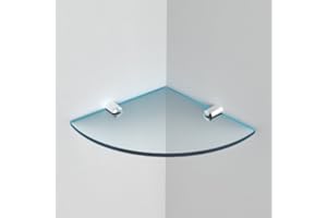 Expression Products Small Acrylic Corner Bathroom Shelf - 150mm - approx 6", Free Trolley Token Material Sample Included per Shipment - Cool Blue Tint