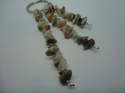 Crazy Lace Agate Gemstone Chip Multi Strand, Bag Charm Keychain