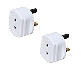 Invero® 2x Pack of Shaver Adaptor UK 3 Pin to 2 Pin Socket Plug Fuse ideal for Electric Toothbrush, Bathroom Shaving and more - White