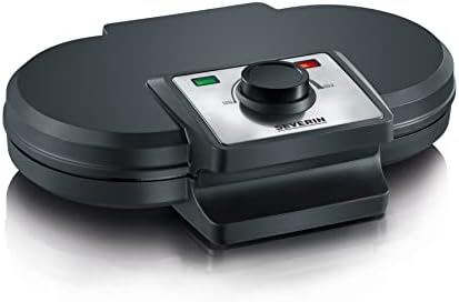 SEVERIN Macchina Per Waffel Duo, Per Realizzare Due Waffel Alla Volta, Con Rivestimento Antiaderente Per Due Waffle Classici A Forma Di Cuore, Potenza 1.200 W, Nero, WA 2106