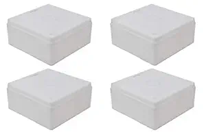 UPVsales PVC Square Junction Box 4x4 Inches 4 Nos Pack for CCTV Cameras