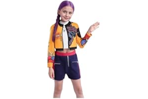 Forlcool Rumi Costume for Kids Girls Pop Singers Dress Up Hunter Halloween Outfits 3PCS Set