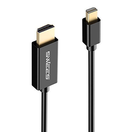 Mini DP auf HDMI Kabel, Swees 2m Vergoldet MiniDP DisplayPort (ThunderboltTM Port Kompatibel) to HDMI Kabel HDTV Cable für PC und Apple MAC, HDTV, MacBook Pro, MacBook Air, Lenovo Thinkpad – Schwarz - 4