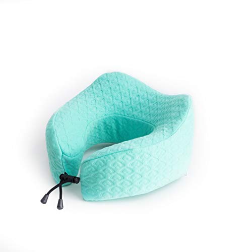 Preisvergleich Produktbild LITAVR Grün Kariertes Gedächtnisschaumkissen, U-förmigen Hals Erwachsenenschutzkörper, zu Hause, im Büro, Reisekissen, verstellbares weiche Baumwollgewebe Textilien, grün, 26x27 x9x14cm