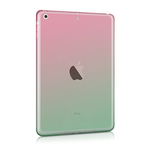 kwmobile Hülle für Apple iPad Air – Case Handy Schutzhülle TPU Silikon für Tablet – Backcover Cover klar Pink Grün Transparent - 4