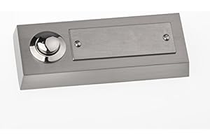 HUBER campanello a pulsante montato in superficie in metallo - con targhetta - pulsante in ottone cromato - campanello porta anteriore