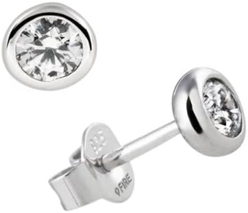 Diamonfire Carats Line 62/1274/1/082 Women's Stud Earrings 925 Sterling Silver Zirconia White