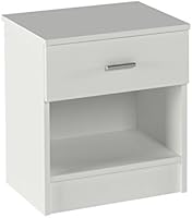 Meka-Block K-9462B - Table de nuit 1&nbsp;tiroir et 1&nbsp;espace de rangement blanc