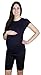 Mija - Comfortable elegant maternity cropped 1/2 leggings 95% Cotton 4008 (XXL, Black)