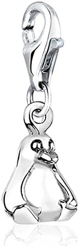 .925 Sterling Silver Penguin Clip on Charm